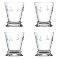 Coffret de 4 verres à eau ABEILLE 4 couleurs assorties-Verre-Transparent-La Rochére
