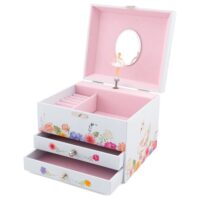 Coffret musical ballerine en carton 17x15x13 cm--Blanc-Ulysse