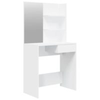 Coiffeuse avec miroir bois blanc 74
