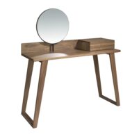 Coiffeuse effet bois noyer avec miroir-Bois-Marron-Angel Cerda