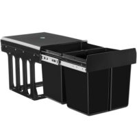 Collecteur de déchets 30 l et 2 compartiments 35 x 48 x 35 cm--Noir-Tectake