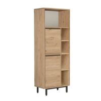 Colonne salle de bains 2 portes 5 niches--Marron-Pier import