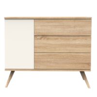 Commode 1 porte et 3 tiroirs--Beige-Sauthon