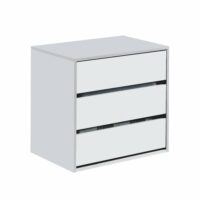 Commode 3 tiroirs  blanc 60x57x44cm--Blanc-duehome