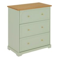 Commode 3 tiroirs en bois avec plateau en frêne céladon 72 x 39-Bois-Vert-Home Maison