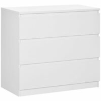 Commode 3 tiroirs meuble de rangement blanc--Blanc-Homcom