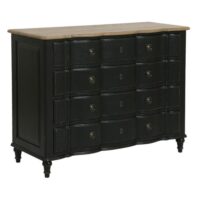Commode 4 tiroirs en bois noir-Bois-Noir-Interior's