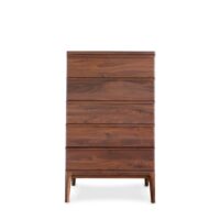 Commode 5 tiroirs en noyer marron--Marron-PIB