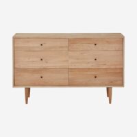 Commode 6 tiroirs en chêne massif - naturel-Chêne-Marron-Habitat