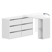 Commode 6 tiroirs  rangement snapsemble 143 x 39 x 72cm blanc--Blanc-SONGMICS HOME