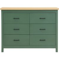 Commode 6 tiroirs verte 120 cm--Vert-Homifab