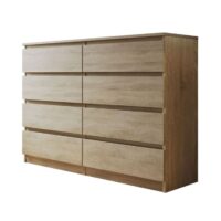 Commode 8 tiroirs   effet bois   139 cm  bois-Bois-Marron-Best Mobilier