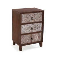 Commode à 3 tiroirs en aggloméré marron--Marron-Versa Home