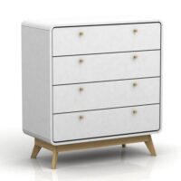 Commode à 4 tiroirs en mélaminé blanc--Blanc-Loft24