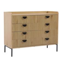Commode à 5 tiroirs en mdf décor mélaminé bois-Bois-Beige-Oviala