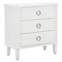 Commode avec 3 tiroirs en bois blanc 81x40x84 cm-Bois-Blanc-Mauro Ferretti