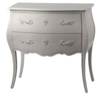 Commode baroque en bois 2 tiroirs-Bois-Blanc-Hellin