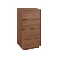 Commode chiffonnier noyer 4 tiroirs effet bois-Bois-Marron-sweeek
