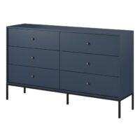 Commode coloris bleu 154 x 39 x 91 cm--Bleu-Furnlux