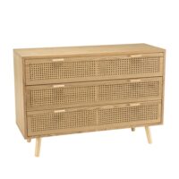 Commode couleur naturel 3 tiroirs cannage--Beige-MACABANE