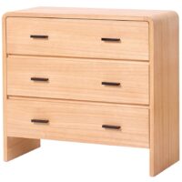 Commode en bois 3 tiroirs-Bois-Marron-Nordlys