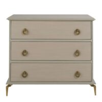 Commode en bois de manguier - grège-Bois de Manguier-Gris-Blanc d’Ivoire