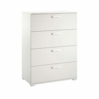 Commode en bois mélaminé blanc 70x39x98h cm-Bois-Blanc-Dmora