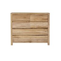 Commode en teck massif 120 cm-Teck-Beige-BERAH GETAH