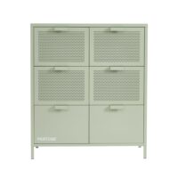 Commode métal vert amande 6 tiroirs 90cm-Métal-Vert-Pantone