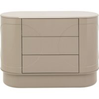 Commode ovale taupe 3 tiroirs--Marron-Kare Design