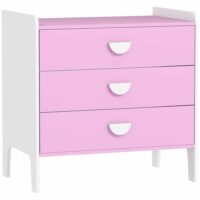 Commode pour enfants 3 tiroirs en mdf rose--Rose-AIYAPLAY