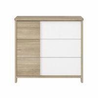 Commode sacha 3 tiroirs effet bois chêne bocage fixation murale-Bois-Beige-Galipette