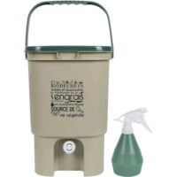 Composteur de cuisine avec robinet biodéchets--Beige-Je Cherche Une Idee