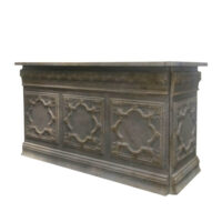 Comptoir vintage avec étagère en fer gris antique 217 x 76 x 118 cm--Gris-CHEMIN DE CAMPAGNE