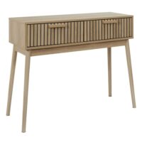 Console 2 tiroirs effet bois avec tasseaux-Bois-Marron-Altobuy
