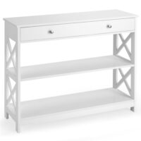 Console 3 niveaux design et moderne blanc 30