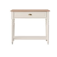 Console effet bois clair et blanc h85-Bois-Blanc-CAMIF
