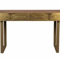 Console en bois de manguier plaquée laiton-Bois de Manguier-Marron-Dutchbone