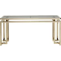 Console en verre teinté et acier doré-Verre-Doré-Kare Design