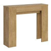 Console extensible 90x25/181 cm effet bois chêne nature-Bois-Marron-Itamoby