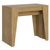 Console extensible 90x48/308 cm effet bois chêne nature-Bois-Marron-Ityhome