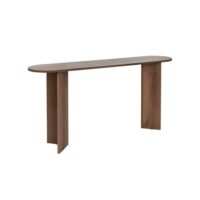 Console ovale 150 cm design - décor noyer clair--Marron-Pier import