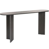 Console ovale effet bois noir 150 cm-Bois-Noir-Homifab