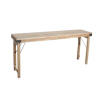 Console pliante en bois blanchi-Bois-Beige-Mathi Design