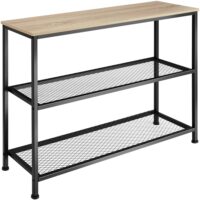 Console style industriel 100x30x81 cm en panneau de fibres bois clair-Bois-Marron-Tectake
