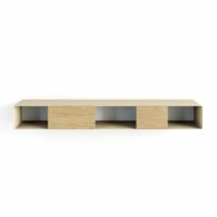 Console suspendue en métal et éléments en bois Beige