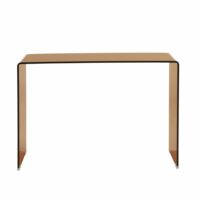 Console verre trempé caramel 110cm-Verre-Marron-Sorelh