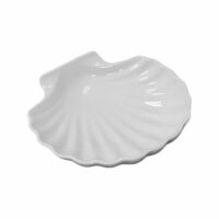Coquille saint jacques 15x12 cm blanc en porcelaine-Porcelaine-Multicolore-Girard Sudron