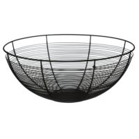Corbeille à fruits ronde en métal noir - 12x12x32cm-Métal-Noir-Five Simply smart