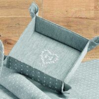 Corbeille à pain coton à motifs 20x20 cm-Coton-Gris-Home collection